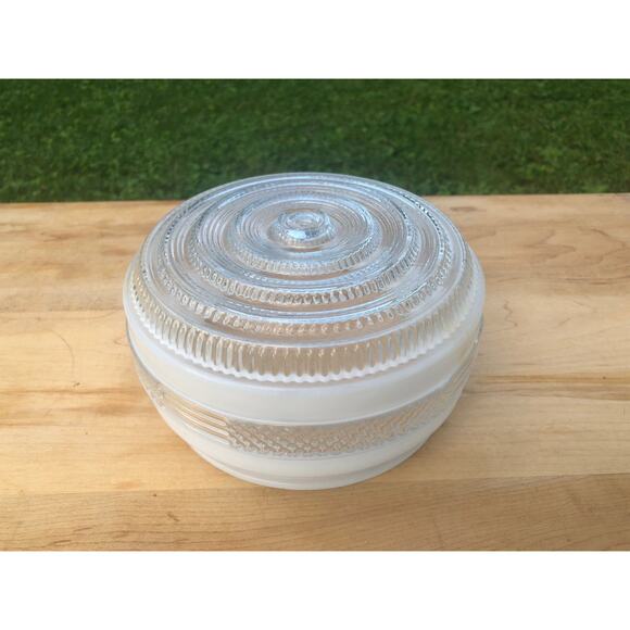 Vintage Art Deco Frosted Textured Clear Glass Ceiling Light Cover, Light Shade - Picture 2 of 10